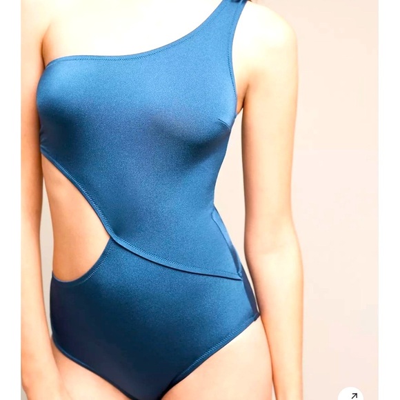 Anthropologie Solid & Striped 
The Claudia One Piece Cut Out Swimsuit Blue S - Picture 11 of 13